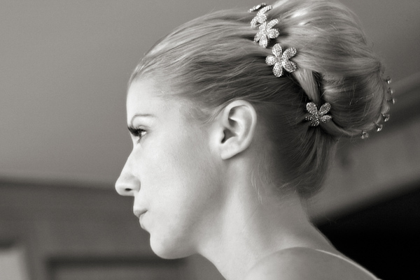 rhinestone floral hair accessory - wedding photo by Merri Cyr